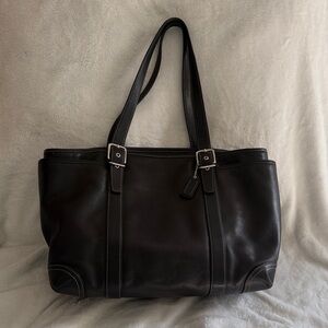 COACH BLACK LEATHER LARGE DIAPER BAG/ BUSINESS TOTE PURSE D04S-6460 vintage